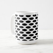 Zwart op witte Stippen Koffiemok (Voorkant links)