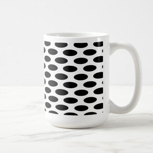 Zwart op witte Stippen Koffiemok (Rechts)