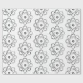 Zwart op witte symbolen cadeaupapier (Vlak)