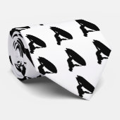Zwart op witte tanden stropdas (Opgerold)