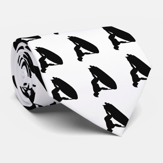 Zwart op witte tanden stropdas (Opgerold)