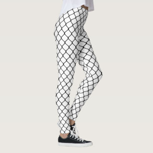 Zwart op witte visnetten leggings