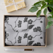 Zwart op zilveren patroonvogels en Cherry Blossom Tissuepapier (Geschenk)