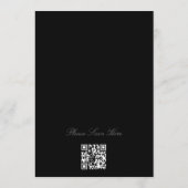 Zwart op zwart Bloemenkrans Wedding QR Code Kaart (Achterkant)