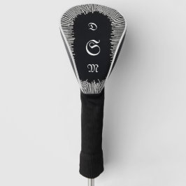 Zwart op zwart gepersonaliseerd golfheadcover
