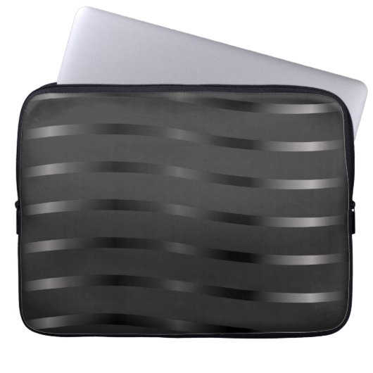 Zwart op zwart laptop sleeve (Voorkant)