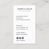 ZWART OP ZWART LOTUS SIMPLE REIKI SPIRITUEEL HEALE VISITEKAARTJE (Achterkant)