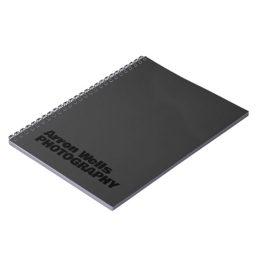 Zwart op zwart Modern Bold Typografie Notitieboek (Linkerzijde)