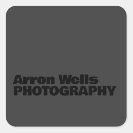 Zwart op zwart Modern Bold Typografie Vierkante Sticker