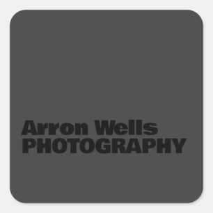 Zwart op zwart Modern Bold Typografie Vierkante Sticker