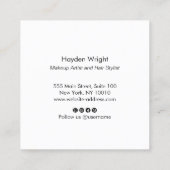 Zwart op zwart Modern Brush Script Business Vierkante Visitekaartje (Achterkant)