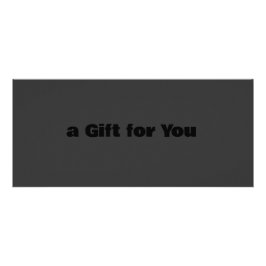 Zwart op zwart Modern Cadeaubon Reclamekaart