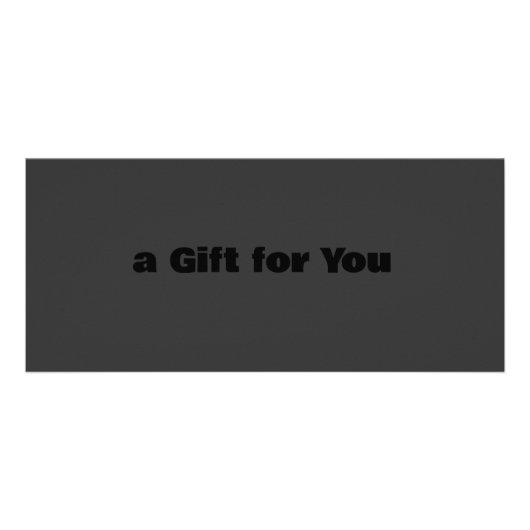 Zwart op zwart Modern Cadeaubon Reclamekaart (Voorkant)