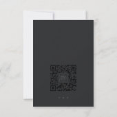 Zwart op zwart Modern Minimalistisch QR CODE Wedde RSVP Kaartje (Achterkant)