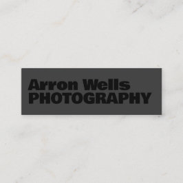 Zwart op zwart Moderne Vetgedrukte Typografie QR C Mini Visitekaartje