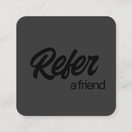 Zwart op zwart Verwijs een Vriend Verwijzing Kaart (Voorkant)