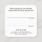 Zwart op zwart Verwijs een Vriend Verwijzing Kaart (Achterkant)
