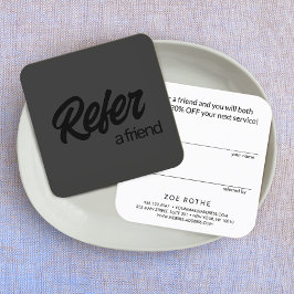 Zwart op zwart Verwijs een Vriend Verwijzing Kaart