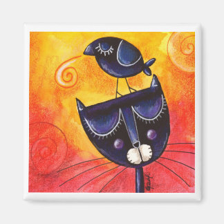 Zwart op Zwart - Vierkante Magneet