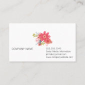 Zwart op zwarte bloemen visitekaartje (Achterkant)