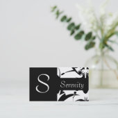 Zwart op zwarte lasy visitekaartje (Staand voorkant)