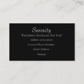 Zwart op zwarte lasy visitekaartje (Achterkant)