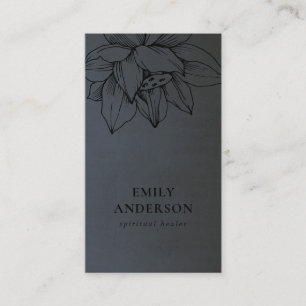 ZWART OP ZWARTE LOTUS SIMPLE REIKI SPIRITUELE HEAL VISITEKAARTJE