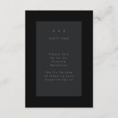 Zwart op zwarte moderne, minimale eenvoudige bruil informatiekaartje (Voorkant)