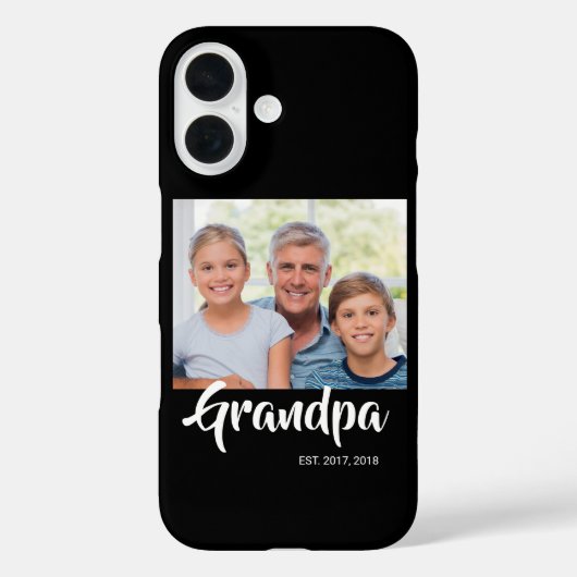 Zwart Opa Opgerichte Script Foto Case-Mate iPhone Case (Achterkant)