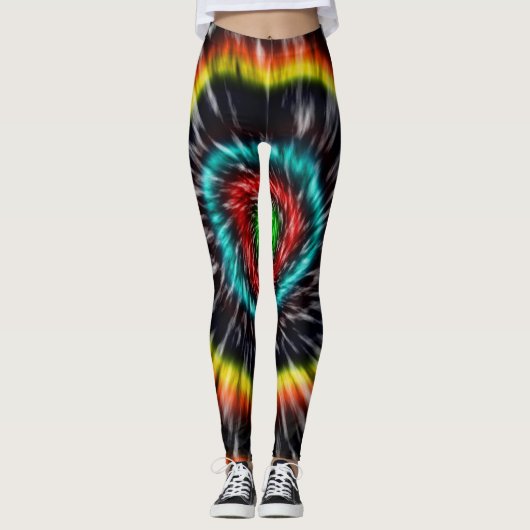 Zwart Opal Tie Dye, Leggings (Voorkant)