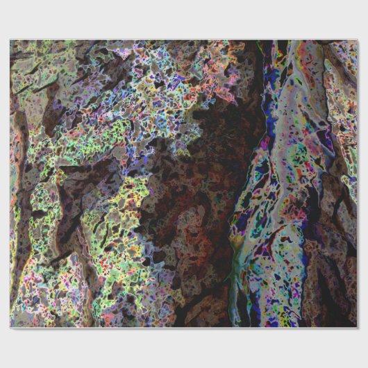 Zwart Opalised Rock Cadeaupapier (Vlak)