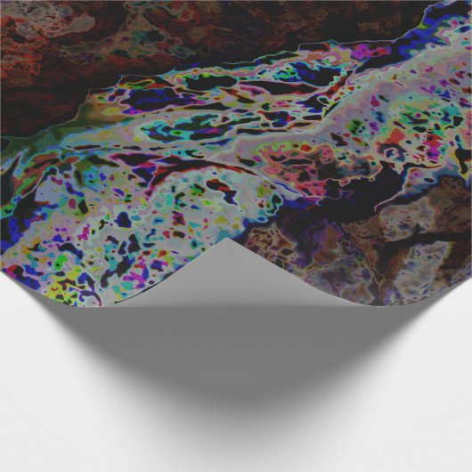 Zwart Opalised Rock Cadeaupapier (Hoek)