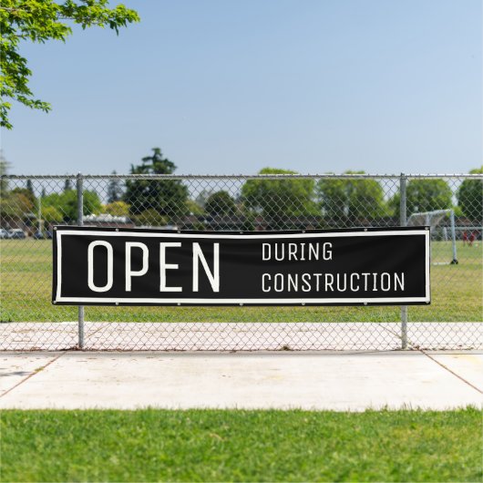 Zwart Open tijdens bouw banner (Insitu)