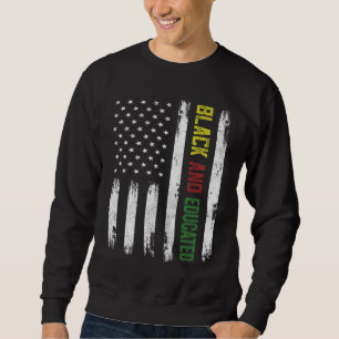 Zwart opgeleide Amerikaanse vlag Apparel Zwarte Ge Trui