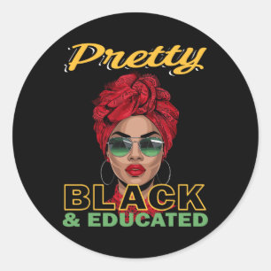 Zwart Opgeleide Juneteenth Shirten Vrouwen Zwart Ronde Sticker