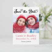 Zwart opgerold Quatrefoil - 3x5 Opslaan Datum Save The Date (Staand voorkant)