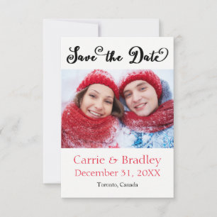 Zwart opgerold Quatrefoil - 3x5 Opslaan Datum Save The Date