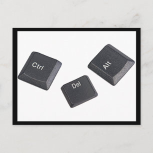 Zwart opnieuw opstarten op witte computertoetsen briefkaart