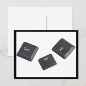 Zwart opnieuw opstarten op witte computertoetsen briefkaart (Voorkant / Achterkant)