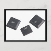 Zwart opnieuw opstarten op witte computertoetsen briefkaart (Voorkant)