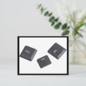 Zwart opnieuw opstarten op witte computertoetsen briefkaart (Staand voorkant)