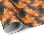 Zwart & Oranje Abstract Cadeaupapier (Rol Hoek)