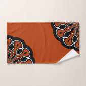 Zwart-Oranje Abstract Modern Mandala Bad Handdoek (Handdoek)