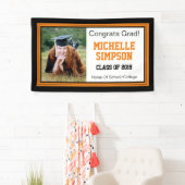 Zwart-Oranje Afstudeerder Eén foto Spandoek (Insitu)