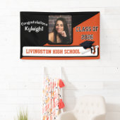 Zwart-Oranje Afstuderen Spandoek (Insitu)