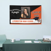 Zwart-Oranje Afstuderen Spandoek (Beurs)