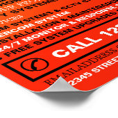 Zwart-Oranje Alarm Logo, Beveiligingsalarmservice Poster (Hoek)