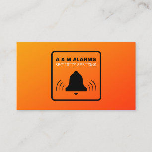 Zwart-Oranje Alarm Logo, Beveiligingsalarmservice Visitekaartje