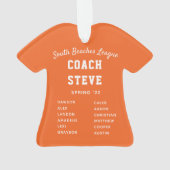 Zwart-Oranje Baseball Coach Team Jersey Ornament (achterkant)