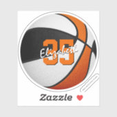 Zwart oranje basketbal team partij gunsten sticker (Vel)
